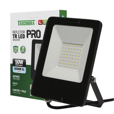 Imagem de Refletor Taschibra Tr Led Profissional 50W Luz Branco Fria 6500K Preto Bivolt
