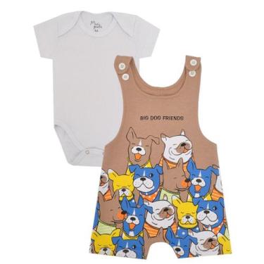 Imagem de Conjunto Bebê 2 peças Jardineira e Body Verão Menino - KiMagia, Jar025