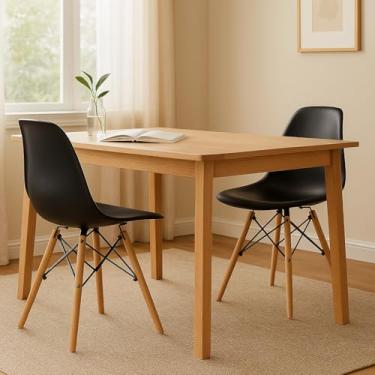 Imagem de Kit 4 Cadeiras Wood Design – Assento para Sala de Jantar Escritório e Área Comercial (2 PRETAS)