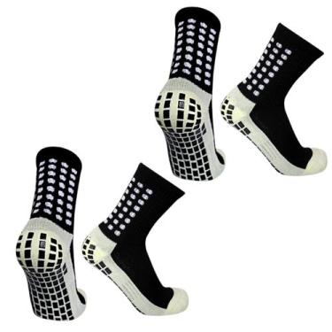 Imagem de Kit 2 Pares Meia Esportiva Antiderrapante Futebol Pro Socks Tipo Truso