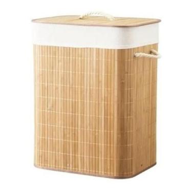 Imagem de Cesto Roupas Sujas Retangular Forrado  Banheiro E Lavanderia - LAR TEX