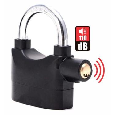 Imagem de Cadeado Com Alarme Antifurto Sirene 110db Prova De água Para Moto Bike