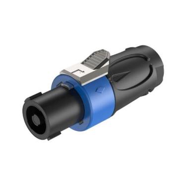 Imagem de Conector Speakon Profissional Preto E Azul Roxtone Rs4F-N-Bu