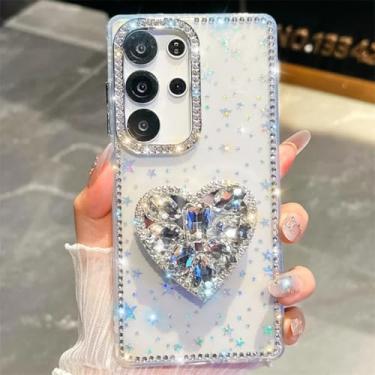 Imagem de Capa para Galaxy A55 5G transparente com glitter e estrela (para Galaxy A55 5G/claro com estrela)