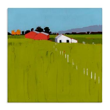 Imagem de Stupell Industries Arte de parede em tela de linha de cerca pastoral, design por Ruth LaGue, 43 x 43 cm