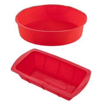 Imagem de Kit Forma Redonda + Forma Para Pão Silicone Cozinha Sortida - DONA LAU