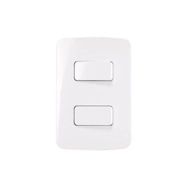Imagem de Interruptor Simples Duplo Margirius B3 10a Com Placa 4x2 Branco