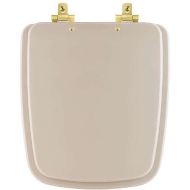 Imagem de Assento Sanitário Mdf Soft Close Boss Beige (bege Fosco) Para Vaso Incepa Com Ferragem Dourada