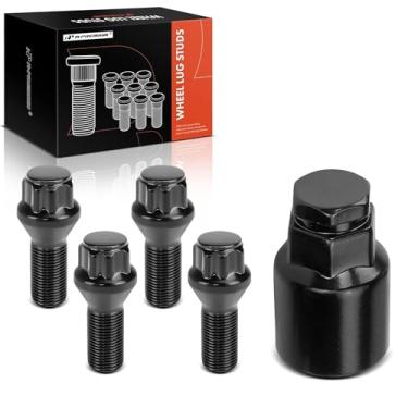 Imagem de A-Premium Substituição de pino de roda para Mini Mini 2004-2018 Clubman Clubvan Countryman Paceman, M14-1.25, dianteiro e traseiro, preto, 5 peças