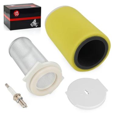 Imagem de Para Yamaha Big Bear Moto-4 Kodiak 350 400 YFM350 YFM400 Filtro de ar + kit de tampa guia de gaiola com vela de ignição 1987-1999 1YW-14458-01-00