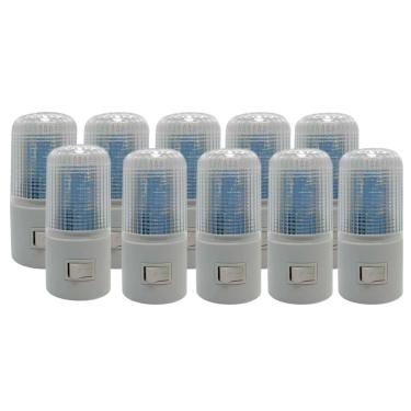 Imagem de Kit 10 Mini Luminária de Tomada Abajur de LED Iluminação Noturna Ambiente Universal Bivolt