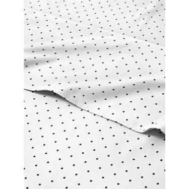 Imagem de Jogo de lençol de 3 peças de bolinhas para cama solteiro GG – lençol de cima luxuoso 166 x 102, lençol com elástico 99 x 203 cm e 1 fronha 51 x 76 cm – bolso profundo, ultramacio, lençol preto e