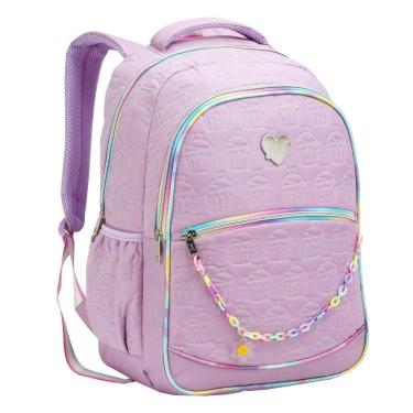 Imagem de Mochila Escolar Menina Bolsa Feminina Aula Infantil Cupcake-Feminino