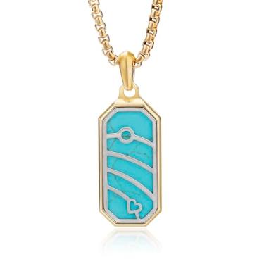 Imagem de GTMJ Colar de cruz para homens com ametista/ônix preto/versículo bíblico/turquesa/meteorito/lápis-lazúli colar com pingente de etiqueta de cachorro para homens e mulheres com corrente de caixa de aço