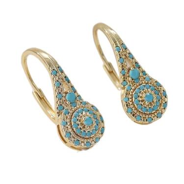 Imagem de Brincos femininos estilo boho turquesa azul, 1.06, Latão, Sem pedra preciosa