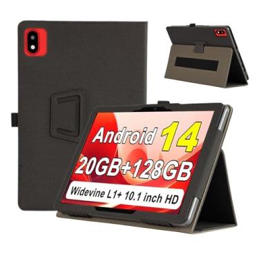 Imagem de Capa para tablet UJJ U6, capa para tablet KONXISA com adsorção magnética, capa protetora dobrável de couro PU com suporte para caneta, antiarranhões, à prova de choque e proteção total de 360°, preta