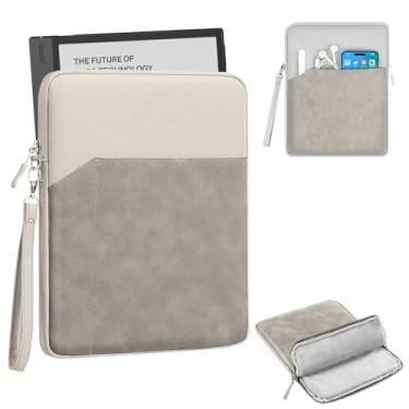 Imagem de Capa para notebook ePaper BOOX Note Air5 C de 10,3 polegadas, bolsa de armazenamento KONXISA para Boox Note Air 5 C 26.2 cm, capa protetora com proteção de 360°, cinza claro