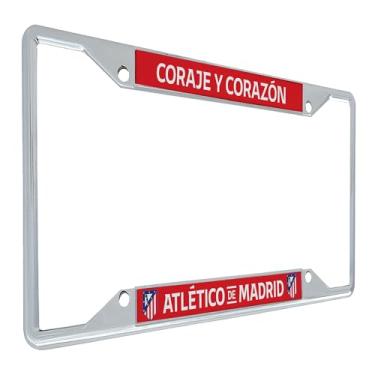 Imagem de Desert Cactus Atletico Madrid Moldura de placa de licença Atleti de Madrid Suporte de etiqueta de carro de futebol espanhol para frente ou traseira do carro oficialmente licenciado em metal (moldura