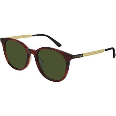 Imagem de Gucci Óculos de sol redondos/ovais Havana Gold Green Luxury Eyewear Made in Italy acetato armação designer moda para luxo diário