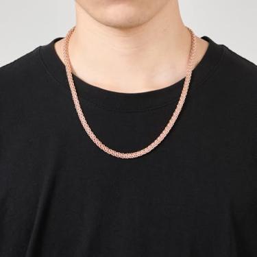 Imagem de Colar masculino de aço inoxidável marinho/bizantino/corrente de cabo masculino grosso resistente hip hop joias 45-66 cm, 22 inch, Ouro amarelo, Sem Pedra Preciosa