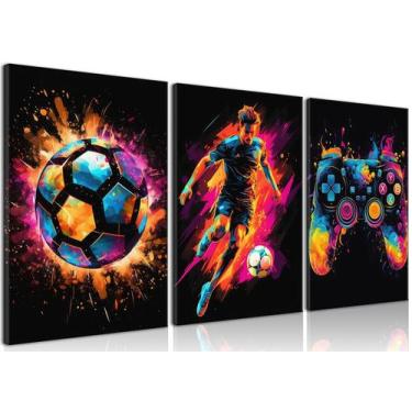 Imagem de Controlador de jogo BGFCE para decoração de parede em tela Soccer 16x2