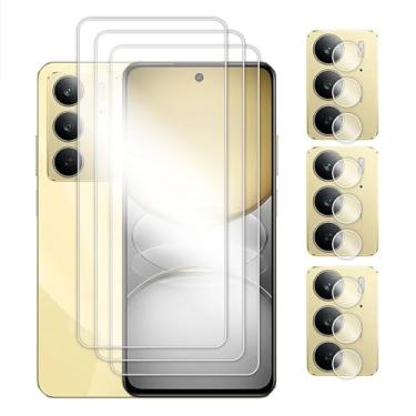 Imagem de Para Realme C71 C73 C75 C75x 4G 5G, Vidro com cola completa, protetor de tela transparente, filme de lente de vidro temperado