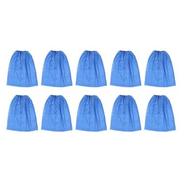 Imagem de Envoltório de banho descartável spa chuveiro envoltório feminino elástico design tecido não tecido pele macia amigável higiênico sauna salão de beleza viagem azul 10pcs
