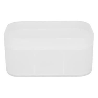 Imagem de Caixa de armazenamento de cosméticos de mesa Organizador de compartimento de plástico durável para maquiagem, joias, material de escritório, material PP branco, caixa de 6 grades (Grade 6 branca