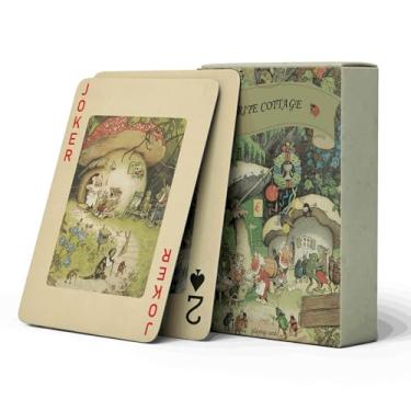 Imagem de strublfe Vintage Style Playing Cards, Elf Home Dwarves and Forest Animals Themed Playing Card, 54 Unique Exquisite Illustrations, Standard Size, Suitable for Family Gatherings, Party Games