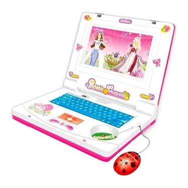 Imagem de Laptop Infantil Interativo com Mouse, Rosa, Jogos Educativos de Letras e Números, Luz e Som, 3+ Anos