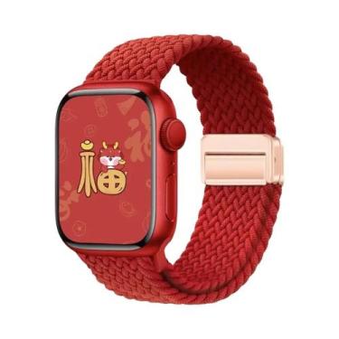 Imagem de Pulseira De Nylon Trançada Compatível Com Apple Watch Series S10 46mm 