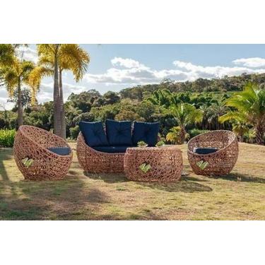 Imagem de Jogo de Sofá completo Corda Náutica e alumínio jardim sala - Sarah Móv