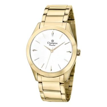 Imagem de Relógio Feminino Dourado Champion + Brinco E Colar Cn24691w