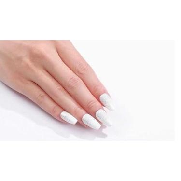 Imagem de Kit Adesivos para Unhas com 4 Modelos. Fácil Aplicação. Cores Branco Glitter, Róseo Claro Glitter, Lilás, Vermelho. Sem gel e Autocolante.