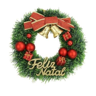 Imagem de Guirlanda De Natal Decorada 28cm Com Laço Bolas Presentes