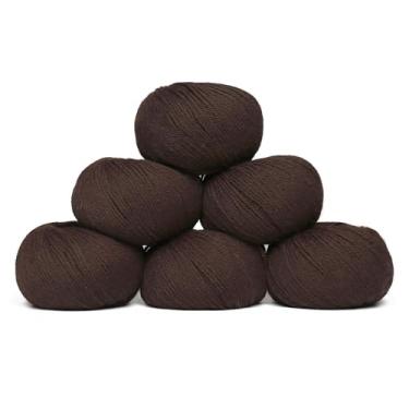 Imagem de Origins - Conjunto de 6 novelos de lã de alpaca 100% bebê (300 gramas) DK Peso feito no Peru Cores naturais (não tingidas), macio celestial, perfeito para tricô e crochê (Cafe Andes, Origins 6 novelos