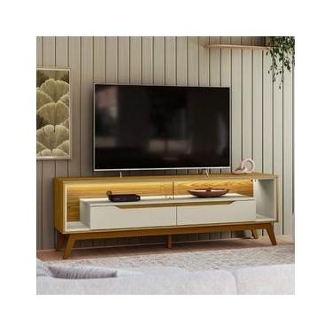 Imagem de Rack Retro Led Duo Cedro Frj Ac Off White Bege Bri