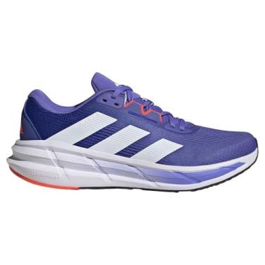 Imagem de adidas Tênis de corrida masculino Questar 3, Azul cobalto, nuvem, branco, vermelho solar, 42