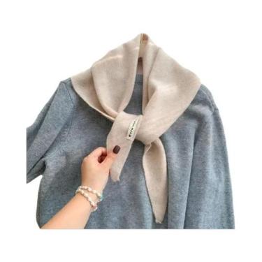 Imagem de Cachecol Triangular Quente Para Mulheres, Tricotado, Multifuncional, E