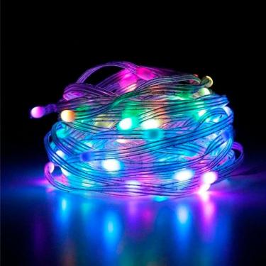 Imagem de Pisca de Led Cordão de Luzes Fio de Luz de Natal Decoração Enfeite Ano Novo Reveillon Festa Noite Natalina