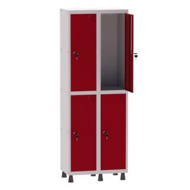 Imagem de Armário Guarda Volume Locker Roupeiro 2 Vãos 4 Portas Aço GRF502/4 Cin