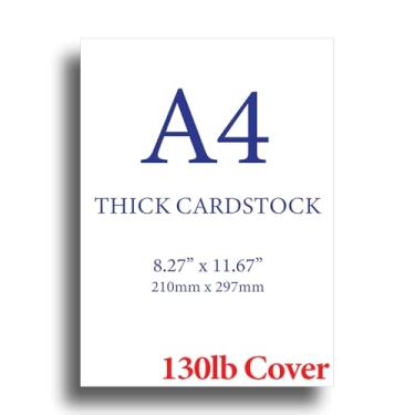 Imagem de Cartolina A4 branca pesada - capa de 59 kg (350 gsm) - Papel premium ultra grosso para impressão, artesanato e convites - 21 x 29,7 cm - 15 folhas