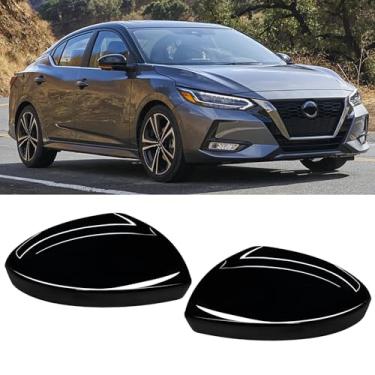 Imagem de Moonlinks Compatível com Nissan Sentra 2020 2021 2022 2023 2024 substituição da capa do espelho lateral, preto brilhante para motorista esquerdo e passageiro direito para Sentra S/SR/SV/Sense/Advance