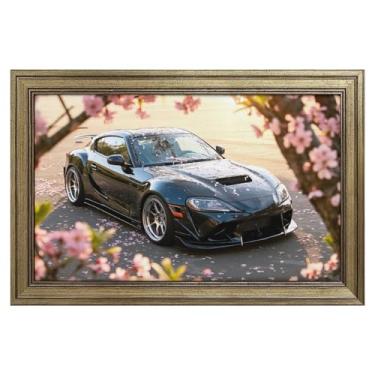 Imagem de HouLaiZhe JDM Tapetes de mesa de carro flores de cerejeira carro esportivo japonês jogos tapetes de mouse pads de mesa grandes para teclado de mesa tapete de computador 18 x 12 polegadas (45 x 30 cm)