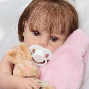 Imagem de Boneca Reborn Bebê De Silicone Cabelo Implantado Fio a Fio - Cegonha R