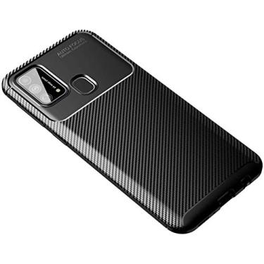 Imagem de Capa Capinha Anti Impacto Para Samsung GAlaxy M21s com Tela de 6.4" polegadas - Case Com Desenho Fibra De Carbono Shock Queda - Danet (Preta)
