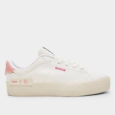 Imagem de Tênis Rainha Soho Feminino, Branco, Rosa claro, 36