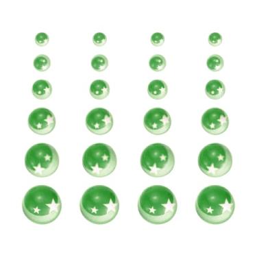 Imagem de PATIKIL 24 peças de olhos de cabochão lua, 4/5/6/8/10/12 mm estrela de vidro cabochão boneca artesanato olho para fazer bonecas argila crochê animais artesanato faça você mesmo, verde