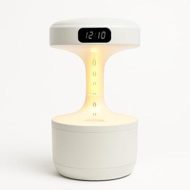 Imagem de Umidificador de Ar Antigravidade com Relógio Digital, Difusor de Aromas, Efeito Queda Reversa, LED Ambiente, alimentado por carregador USB