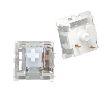 Imagem de Teclado mecânico KS-9 3 pinos vermelho marrom azul verde branco RGB silencioso clique linear tátil compatível Cherry MX (branco, 100 peças)